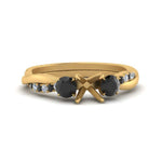 Load image into Gallery viewer, three-stone-twisted-semi-mount-vine-ring-with-black-diamond-in-yellow-gold-FDENS3301SMRGBLACK-NL-YG.jpg
