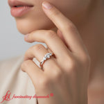 Load image into Gallery viewer, three-stone-twisted-vine-ring-rose-gold-fdens3301r-model
