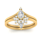 Load image into Gallery viewer, Tiara Pear Bezel Wedding Ring Set
