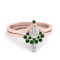 Thumbnail 14 - tiara-pear-bezel-emerald-wedding-ring-set-in-rose-gold-FD1046PEGEMGR-NL-RG?v=1761911422