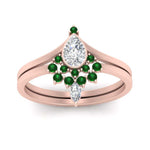Load image into Gallery viewer, Tiara Pear Bezel Wedding Ring Set
