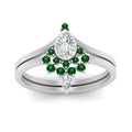 Thumbnail 49 - tiara-pear-bezel-emerald-wedding-ring-set-in-white-gold-FD1046PEGEMGRANGLE5-NL-WG?v=1761911422