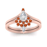 Load image into Gallery viewer, Tiara Pear Bezel Wedding Ring Set
