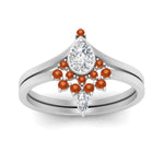 Load image into Gallery viewer, Tiara Pear Bezel Wedding Ring Set
