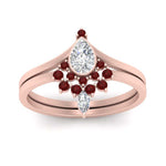 Load image into Gallery viewer, Tiara Pear Bezel Wedding Ring Set
