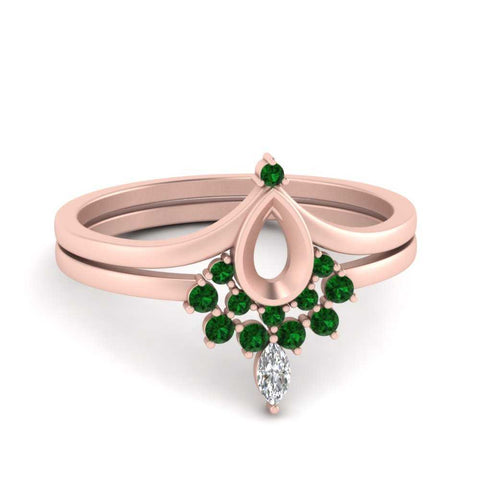 tiara-semi-mount-bezel-emerald-wedding-ring-set-in-rose-gold-FD1046SMGEMGR-NL-RG?v=1757575017