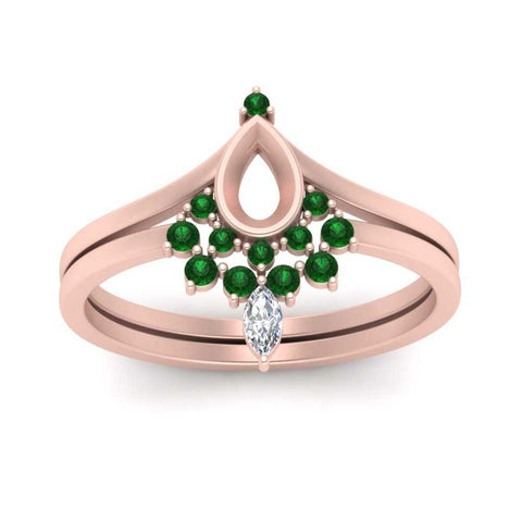 tiara-semi-mount-bezel-emerald-wedding-ring-set-in-rose-gold-FD1046SMGEMGRANGLE5-NL-RG?v=1757575017