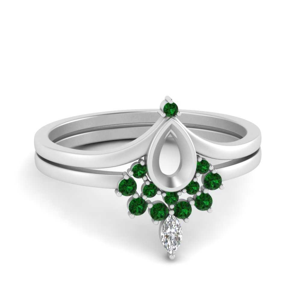 tiara-semi-mount-bezel-emerald-wedding-ring-set-in-white-gold-FD1046SMGEMGR-NL-WG?v=1757575017