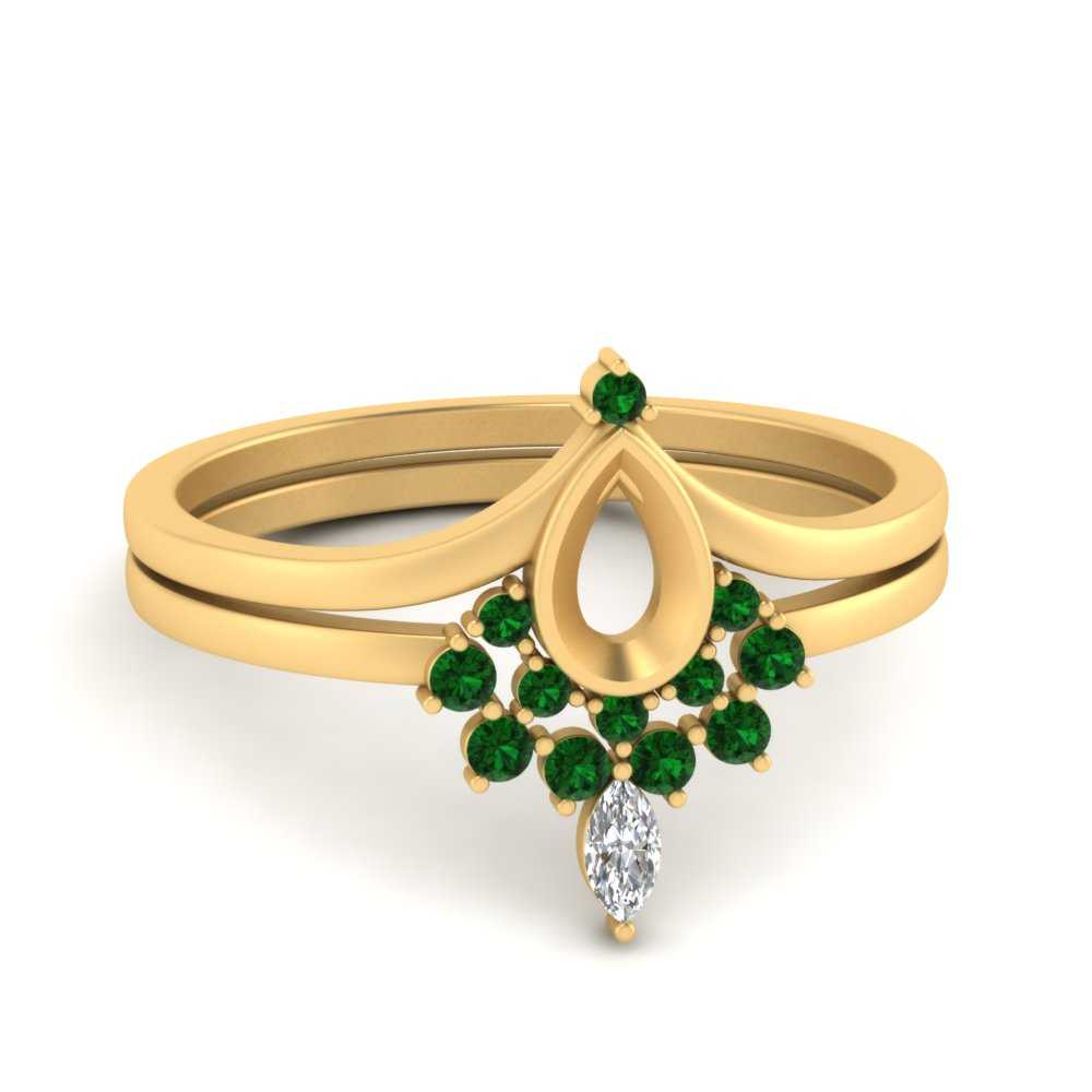 tiara-semi-mount-bezel-emerald-wedding-ring-set-in-yellow-gold-FD1046SMGEMGR-NL-YG?v=1757575017