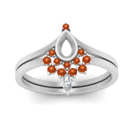 Load image into Gallery viewer, tiara-semi-mount-bezel-orange-sapphire-wedding-ring-set-in-white-gold-FD1046SMGSAORANGLE5-NL-WG?v=1757575017