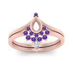 Load image into Gallery viewer, tiara-semi-mount-bezel-purple-topaz-wedding-ring-set-in-rose-gold-FD1046SMGVITOANGLE5-NL-RG?v=1757575017