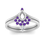 Load image into Gallery viewer, tiara-semi-mount-bezel-purple-topaz-wedding-ring-set-in-white-gold-FD1046SMGVITOANGLE5-NL-WG?v=1757575017