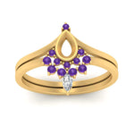 Load image into Gallery viewer, tiara-semi-mount-bezel-purple-topaz-wedding-ring-set-in-yellow-gold-FD1046SMGVITOANGLE5-NL-YG?v=1757575017