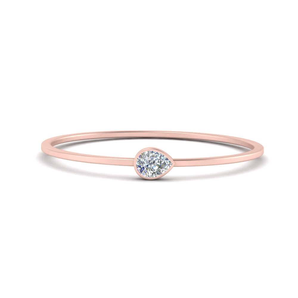 Tiny Pear Gemstone Stacking Ring