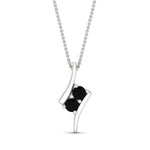 Load image into Gallery viewer, together-forever-black-diamond-two-stone-bypass-pendant-in-FDPD11485GBLACKANGLE1-NL-WG
