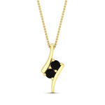 Load image into Gallery viewer, together-forever-black-diamond-two-stone-bypass-pendant-in-FDPD11485GBLACKANGLE1-NL-YG
