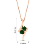 Load image into Gallery viewer, together-forever-emerald-two-stone-bypass-pendant-in-FDPD11485GEMGRANGLE1-NL-RG
