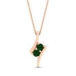 Load image into Gallery viewer, together-forever-emerald-two-stone-bypass-pendant-in-FDPD11485GEMGRANGLE1-NL-RG
