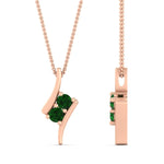 Load image into Gallery viewer, together-forever-emerald-two-stone-bypass-pendant-in-FDPD11485GEMGRANGLE1-NL-RG
