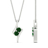 Load image into Gallery viewer, together-forever-emerald-two-stone-bypass-pendant-in-FDPD11485GEMGRANGLE1-NL-WG