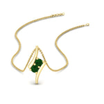 Load image into Gallery viewer, together-forever-emerald-two-stone-bypass-pendant-in-FDPD11485GEMGRANGLE1-NL-YG
