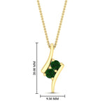 Load image into Gallery viewer, together-forever-emerald-two-stone-bypass-pendant-in-FDPD11485GEMGRANGLE1-NL-YG
