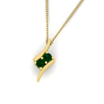 Load image into Gallery viewer, together-forever-emerald-two-stone-bypass-pendant-in-FDPD11485GEMGRANGLE1-NL-YG
