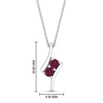 Load image into Gallery viewer, together-forever-pink-sapphire-two-stone-bypass-pendant-in-FDPD11485GSADRPIANGLE1-NL-WG
