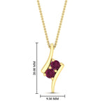 Load image into Gallery viewer, together-forever-pink-sapphire-two-stone-bypass-pendant-in-FDPD11485GSADRPIANGLE1-NL-YG
