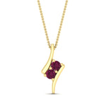 Load image into Gallery viewer, together-forever-pink-sapphire-two-stone-bypass-pendant-in-FDPD11485GSADRPIANGLE1-NL-YG
