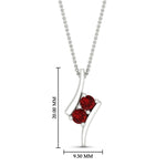 Load image into Gallery viewer, together-forever-ruby-two-stone-bypass-pendant-in-FDPD11485GRUDRANGLE1-NL-WG
