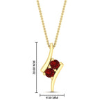 Load image into Gallery viewer, together-forever-ruby-two-stone-bypass-pendant-in-FDPD11485GRUDRANGLE1-NL-YG
