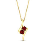 Load image into Gallery viewer, together-forever-ruby-two-stone-bypass-pendant-in-FDPD11485GRUDRANGLE1-NL-YG
