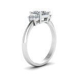 Load image into Gallery viewer, Princess Cut 3 Stone Trapezoid Engagement Ring
