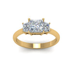 Load image into Gallery viewer, Princess Cut 3 Stone Trapezoid Engagement Ring
