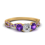 Load image into Gallery viewer, trellis-twisted-3-stone-asscher-cut-diamond-ring-violet-topaz-in-yellow-gold-FD123699ASRGVITO-NL-YG?v=1756181595
