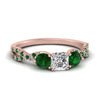 Load image into Gallery viewer, trellis-twisted-3-stone-asscher-cut-diamond-ring-with-emerald-in-rose-gold-FD123699ASRGEMGR-NL-RG?v=1756181595