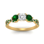 Load image into Gallery viewer, trellis-twisted-3-stone-asscher-cut-diamond-ring-with-emerald-in-yellow-gold-FD123699ASRGEMGRANGLE5-NL-YG?v=1756181595
