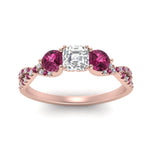 Load image into Gallery viewer, trellis-twisted-3-stone-asscher-cut-diamond-ring-with-pink-sapphire-in-rose-gold-FD123699ASRGSADRPIANGLE5-NL-RG_1a634253-751f-470e-bd5d-a14ea9990964?v=1756181809
