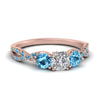 Load image into Gallery viewer, trellis-twisted-3-stone-cushion-cut-diamond-ring-blue-topaz-in-rose-gold-FD123699CURGICBLTO-NL-RG?v=1756181617