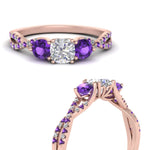 Load image into Gallery viewer, trellis-twisted-3-stone-cushion-cut-diamond-ring-violet-topaz-in-rose-gold-FD123699CURGVITOANGLE3-NL-RG_c642ef39-29a2-4e03-ae77-6b75e96365d9?v=1756181824
