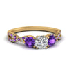 Load image into Gallery viewer, trellis-twisted-3-stone-cushion-cut-diamond-ring-violet-topaz-in-yellow-gold-FD123699CURGVITO-NL-YG?v=1756181617