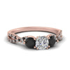 Load image into Gallery viewer, trellis-twisted-3-stone-cushion-cut-diamond-ring-with-black-diamond-in-rose-gold-FD123699CURGBLACK-NL-RG?v=1756181617