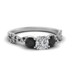 Load image into Gallery viewer, trellis-twisted-3-stone-cushion-cut-diamond-ring-with-black-diamond-in-white-gold-FD123699CURGBLACK-NL-WG?v=1756181616