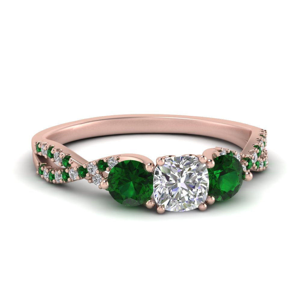 trellis-twisted-3-stone-cushion-cut-diamond-ring-with-emerald-in-rose-gold-FD123699CURGEMGR-NL-RG?v=1756181617