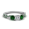 Load image into Gallery viewer, trellis-twisted-3-stone-cushion-cut-diamond-ring-with-emerald-in-white-gold-FD123699CURGEMGR-NL-WG?v=1756181617