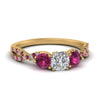 Load image into Gallery viewer, trellis-twisted-3-stone-cushion-cut-diamond-ring-with-pink-sapphire-in-yellow-gold-FD123699CURGSADRPI-NL-YG?v=1756181616