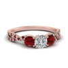 Load image into Gallery viewer, trellis-twisted-3-stone-cushion-cut-diamond-ring-with-ruby-in-rose-gold-FD123699CURGRUDR-NL-RG?v=1756181617