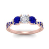 Load image into Gallery viewer, trellis-twisted-3-stone-cushion-cut-diamond-ring-with-sapphire-in-rose-gold-FD123699CURGSABLANGLE5-NL-RG?v=1756181617
