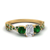 Load image into Gallery viewer, trellis-twisted-3-stone-emerald-cut-diamond-ring-with-emerald-in-yellow-gold-FD123699EMRGEMGR-NL-YG?v=1756181838